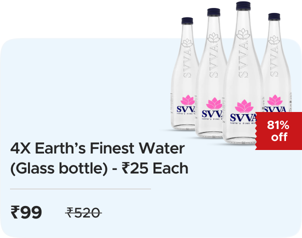 Svva: Buy 4x Earth's Finest Water (Glass bottle) - Rs. 25 Each
